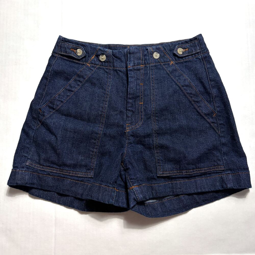 Anthropologie Pilcro Henri Camper Shorts Dark Denim Utility Sailor Size 27 - Picture 5 of 12